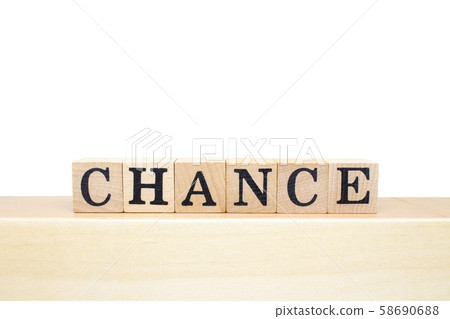 CHANCE words on wooden block isolated on white background. CHANCE words on wooden block isolated on white background. 58690688