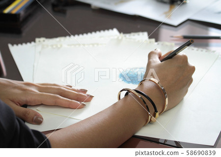 close up of right hand drawing 1 close up of right hand drawing 1 58690839