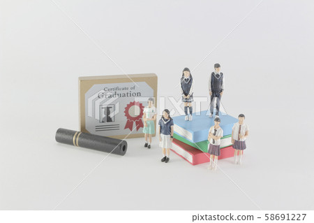 a figure of student with book setting a figure of student with book setting 58691227