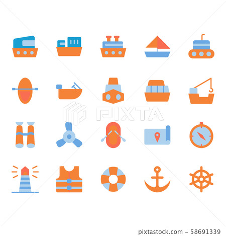 Ships related icon set 58691339