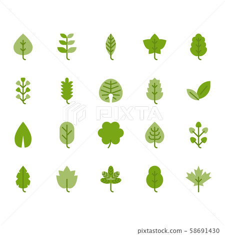 Leaves icon set.Vector illustration 58691430