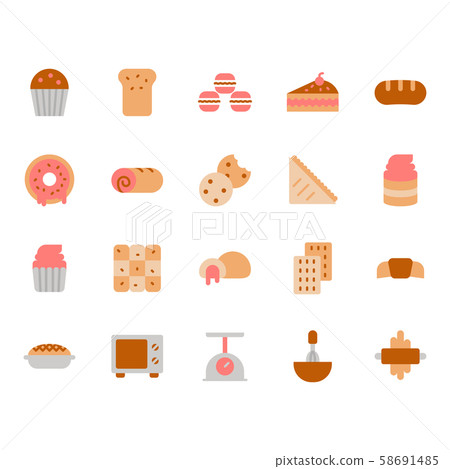 Bakery icon set.Vector illustration 58691485