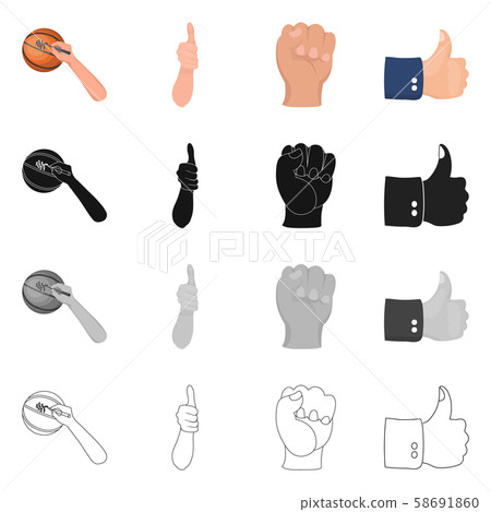 Isolated object of animated and thumb icon. Collection of animated and gesture stock vector 58691860