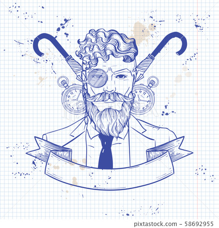 Sketch british man Sketch british man 58692955