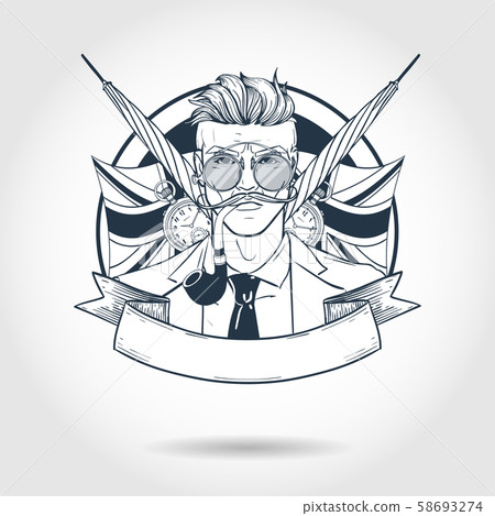 Sketch british man Sketch british man 58693274