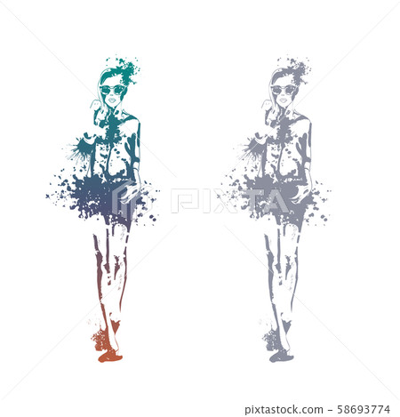 Fashion look girls - Stock Illustration [58693774] - PIXTA