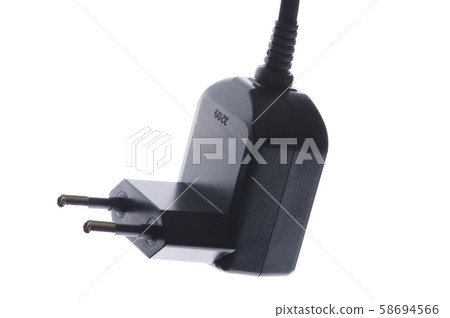 electric plug macro on white 58694566