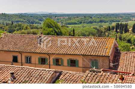 View over Montopoli from castle hill. Tuscany, View over Montopoli from castle hill. Tuscany, 58694580