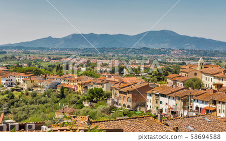 View over Montopoli from castle hill. Tuscany, 58694588