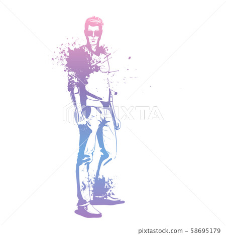 Vector man model-插圖素材 [58695179] - PIXTA圖庫