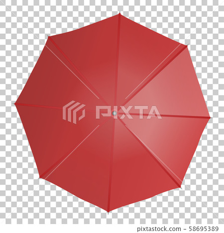 Red umbrella isolated on white. 58695389