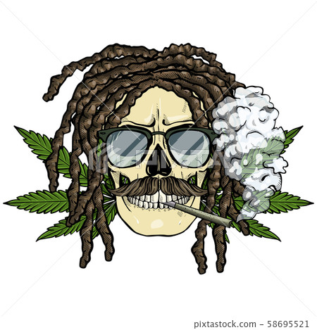 Sketch color skull rastaman Sketch color skull rastaman 58695521