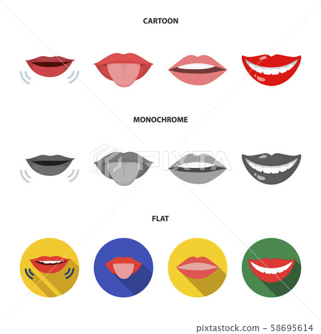 Isolated object of kiss and smile logo. Set of kiss and sexy stock symbol for web. 58695614