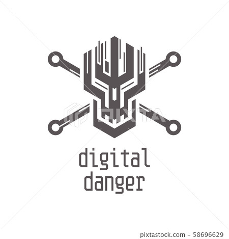 Digital danger icon Digital danger icon 58696629