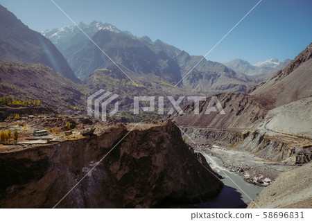 Beautiful valley in Karakoram mountain range 58696831