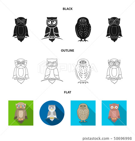 Vector illustration of animal and tattoo icon. Set of animal and wild vector icon for stock. 58696998