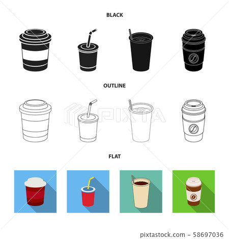 Isolated object of coffee and cup icon. Set of coffee and hot vector icon for stock. 58697036