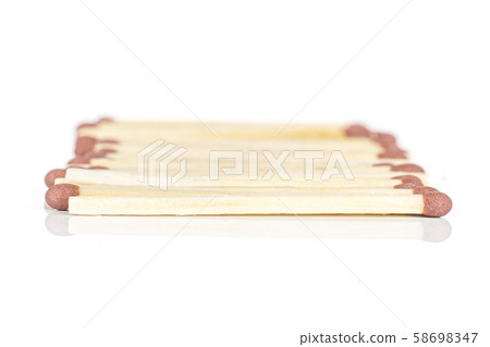 Brown safety match isolated on white 58698347