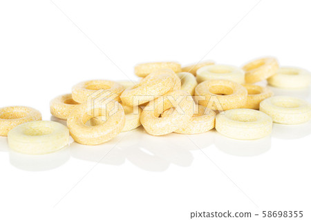 Pale round candy isolated on white Pale round candy isolated on white 58698355