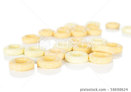 Pale round candy isolated on white 58698624