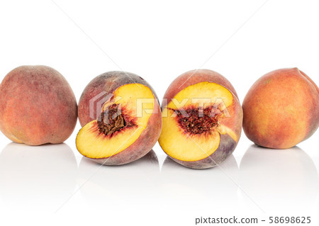 Sweet red peach isolated on white Sweet red peach isolated on white 58698625