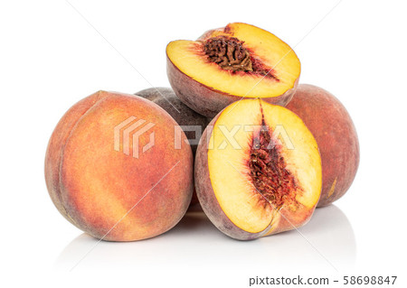 Sweet red peach isolated on white Sweet red peach isolated on white 58698847