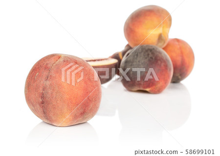 Sweet red peach isolated on white Sweet red peach isolated on white 58699101