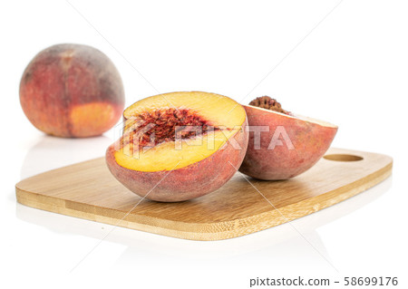 Sweet red peach isolated on white Sweet red peach isolated on white 58699176