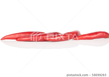 Red hot cayenne chili isolated on white 58699263