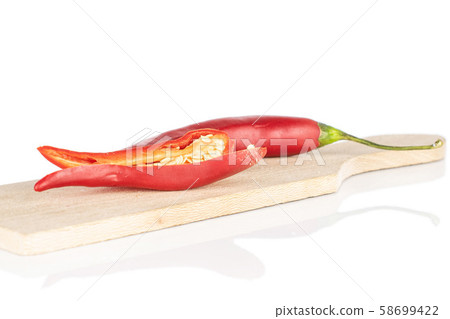 Red hot cayenne chili isolated on white Red hot cayenne chili isolated on white 58699422