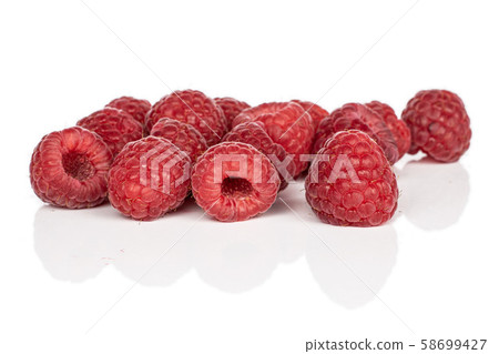 Fresh red raspberry isolated on white Fresh red raspberry isolated on white 58699427