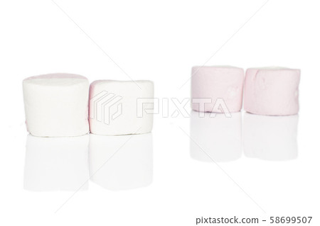 Sweet pastel marshmallow isolated on white Sweet pastel marshmallow isolated on white 58699507