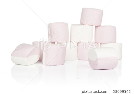Sweet pastel marshmallow isolated on white Sweet pastel marshmallow isolated on white 58699545