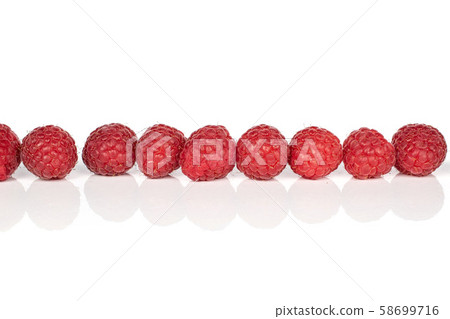 Fresh red raspberry isolated on white Fresh red raspberry isolated on white 58699716