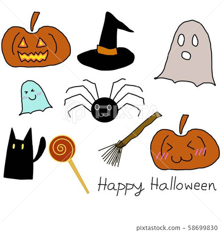 Set of Halloween object clip art. Set of Halloween object clip art. 58699830