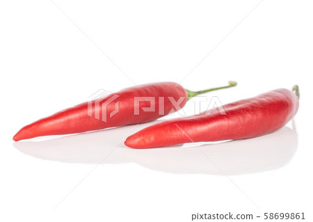 Red hot cayenne chili isolated on white 58699861