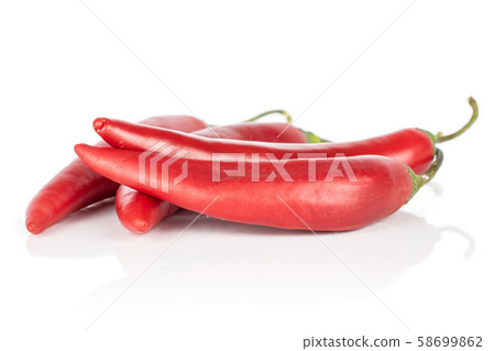 Red hot cayenne chili isolated on white Red hot cayenne chili isolated on white 58699862