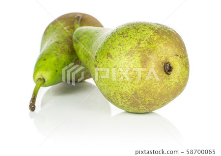 Fresh green pear isolated on white 58700065