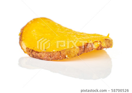 Dried vegetable chips isolated on white Dried vegetable chips isolated on white 58700526