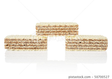 Hazelnut wafer cookie isolated on white Hazelnut wafer cookie isolated on white 58700527