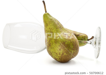 Fresh green conference pear isolated on white 58700612