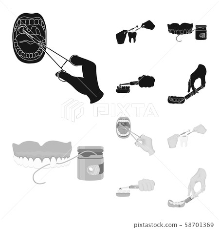 Vector design of tooth and happy symbol. Collection of tooth and whitening stock vector illustration 58701369