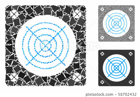 Computer power supply Mosaic Icon of Rough Elements 58702432