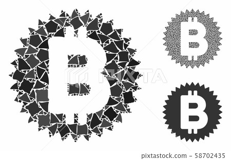 Bitcoin medal coin Mosaic Icon of Rough Pieces 58702435