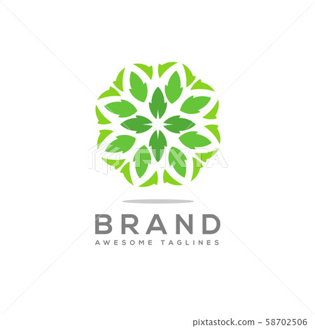 green circle logo concept, illustration of green leaf with circle style, perfect for health and green related business green circle logo concept, illustration of green leaf with circle style, perfect for health and green related business 58702506
