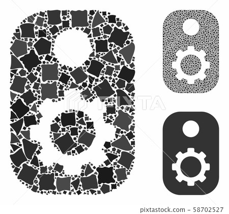 Gear tag Mosaic Icon of Raggy Elements - Stock Illustration [58702527 ...