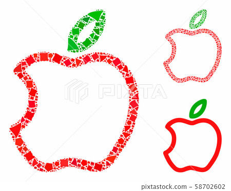 Contour apple Mosaic Icon of Humpy Elements Contour apple Mosaic Icon of Humpy Elements 58702602