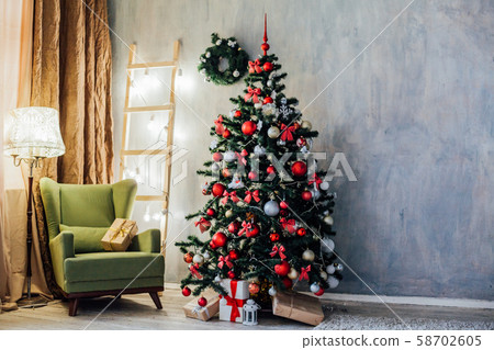room with Christmas decorations Christmas tree gifts room with Christmas decorations Christmas tree gifts 58702605