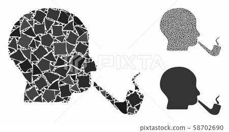 Smoking detective Mosaic Icon of Joggly Items Smoking detective Mosaic Icon of Joggly Items 58702690