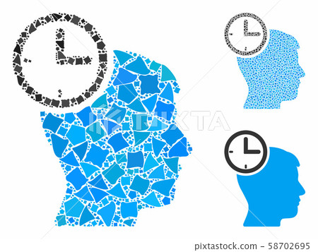 Time management head Mosaic Icon of Trembly Items - Stock Illustration ...